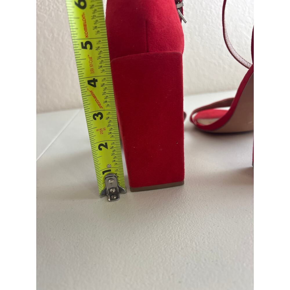 ASOS Red Block Heel Ankle Strap Sandals Size 9 - Picture 3 of 9